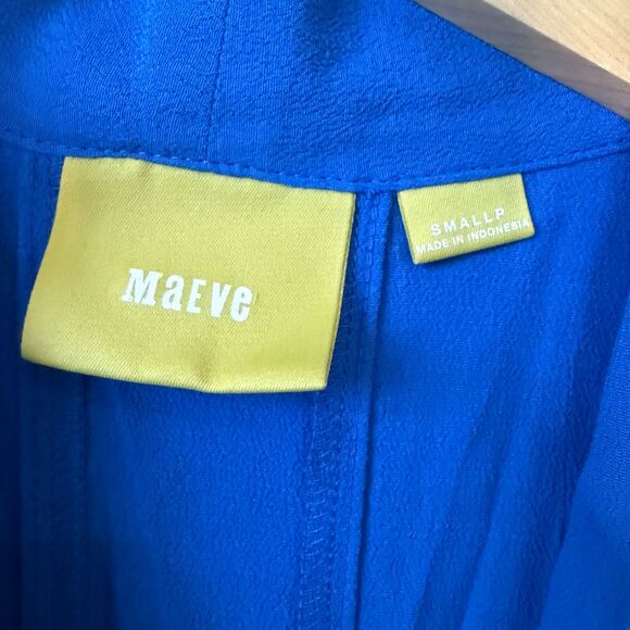 MAEVE ANTHROPOLOGIE • Liban Shawl Sleeveless Shirt Dress sky blue size SP - Picture 3 of 3